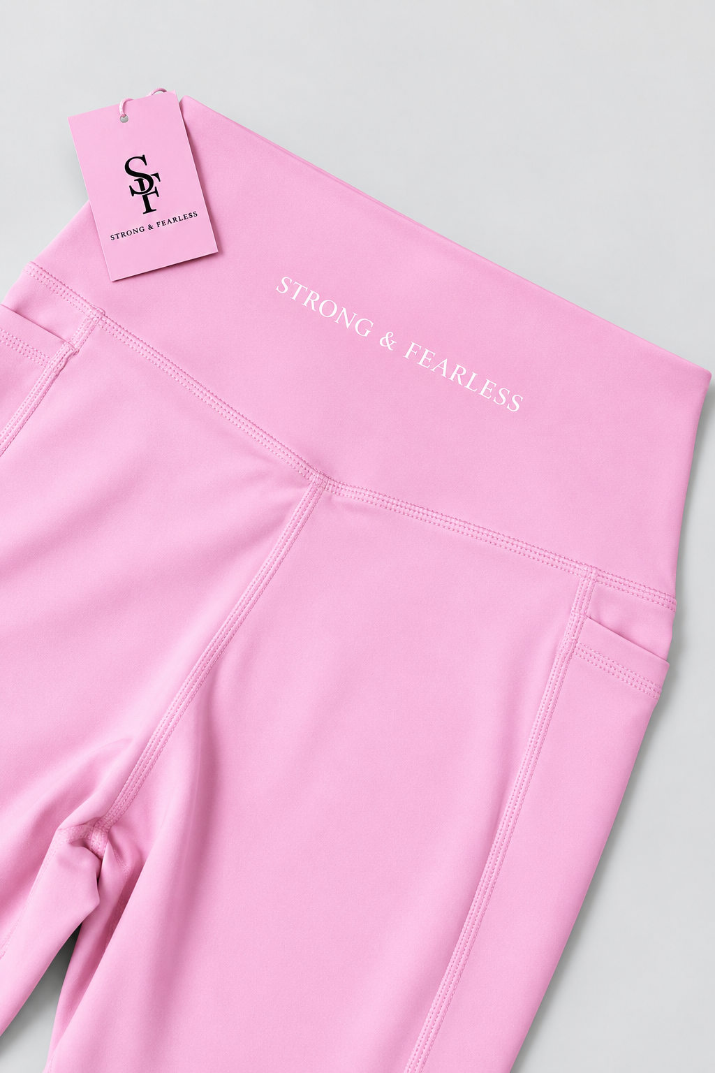High Waist Strong & Fearless Performance Leggings Pink